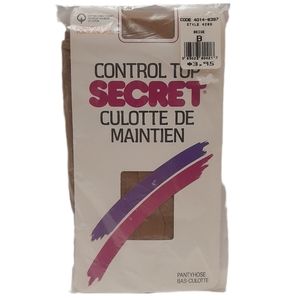 🍒4 for $20🍒 New - Vintage Secret Beige Sz B Pantyhose Control Top NOS
